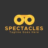 Spectacles Logo. Yellow gradient color. Minimalistic Abstract logo. vector