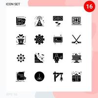 User Interface Pack of 16 Basic Solid Glyphs of finance enhance dollar designing tool laptop Editable Vector Design Elements