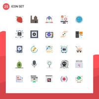 Universal Icon Symbols Group of 25 Modern Flat Colors of worldwide interface business interaction action Editable Vector Design Elements