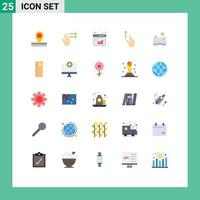 Pictogram Set of 25 Simple Flat Colors of sponge cleaning graph hand gesture Editable Vector Design Elements