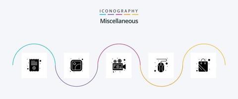 Miscellaneous Glyph 5 Icon Pack Including shop. camera. mouse. click vector