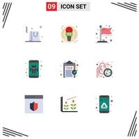 9 Universal Flat Color Signs Symbols of payment finance flag excise app Editable Vector Design Elements