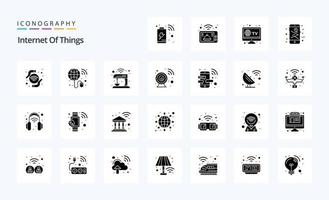 25 Internet Of Things Solid Glyph icon pack vector