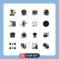 16 Solid Glyph concept for Websites Mobile and Apps euro solution sign invention certificate Editable Vector Design Elements