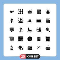 25 Creative Icons Modern Signs and Symbols of easter gift construction transmission building sandwich Editable Vector Design Elements