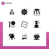 9 Solid Glyph concept for Websites Mobile and Apps photo tools slider settings options Editable Vector Design Elements