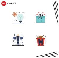 Pack of 4 Modern Flat Icons Signs and Symbols for Web Print Media such as artificial intelligence health intelligence box ribbon medical Editable Vector Design Elements