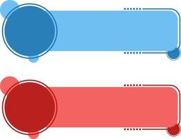 Blue and Red Text Label Box HD Transparent Vector