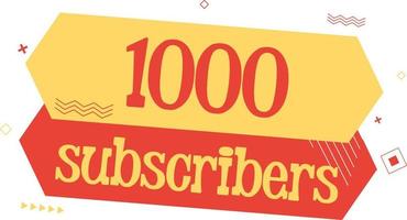 1000 Subscribers Thank You Free Vector HD