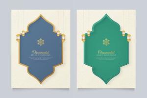 Islamic Arabic Ornamental White Luxury Background with Geometric Pattern and Lanterns vector