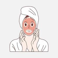 Facial mask vector design beautiful woman