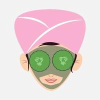 Facial mask vector design beautiful woman