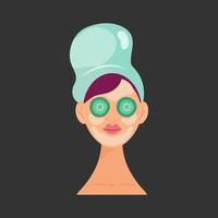 Facial mask vector design beautiful woman