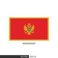 Montenegro square flag on white background and specify is vector eps10.