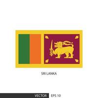 Sri Lanka square flag on white background and specify is vector eps10.