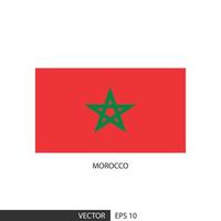 Morocco square flag on white background and specify is vector eps10.