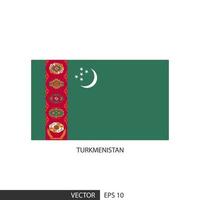 Turkmenistan square flag on white background and specify is vector eps10.