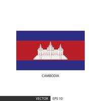 Cambodia square flag on white background and specify is vector eps10.