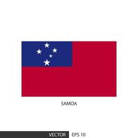 Samoa square flag on white background and specify is vector eps10.