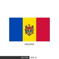 Moldova square flag on white background and specify is vector eps10.
