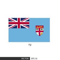 Fiji square flag on white background and specify is vector eps10.