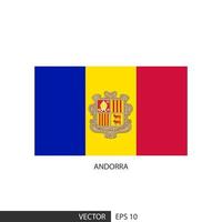 Andorra square flag on white background and specify is vector eps10.