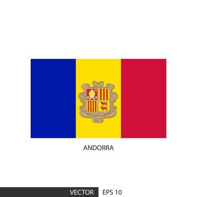 Andorra square flag on white background and specify is vector eps10.