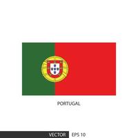 Portugal square flag on white background and specify is vector eps10.