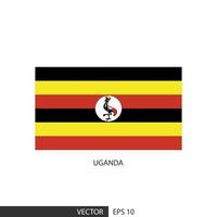 Uganda square flag on white background and specify is vector eps10.