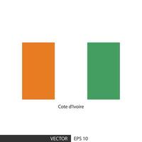Cote d Ivoire square flag on white background and specify is vector eps10.