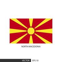 bandera cuadrada de macedonia del norte sobre fondo blanco y especificar es vector eps10.