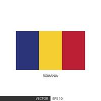 Romania square flag on white background and specify is vector eps10.