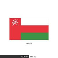 Oman square flag on white background and specify is vector eps10.