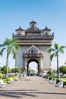 Patuxai Victory Monument or Victory Gate Landmark of Vientiane City of Laos photo