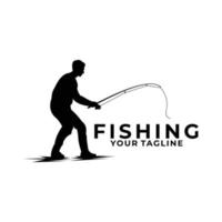 pesca, hombre, logotipo, vector, aislado vector