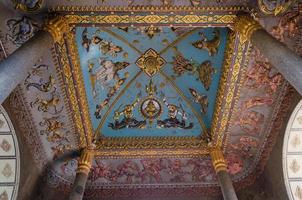 Decoration Detail of Patuxai Victory Monument or Victory Gate Landmark of Vientiane City of Laos photo