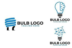 bulb logo set icon vector