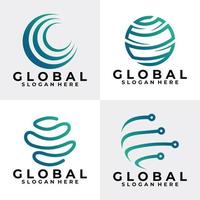globe set logo icon vector