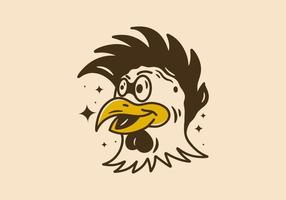 diseño de ilustración de una cabeza de gallo vector