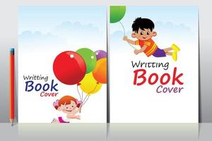 School Writing book cover design vector