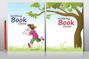 School Writing book cover design vector