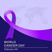 plantilla de espacio de copia de banner del día mundial contra el cáncer para publicación en redes sociales vector