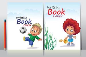 School Writing book cover design vector