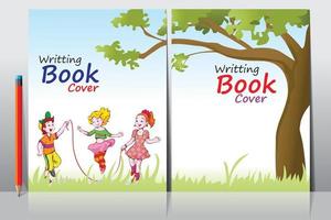 School Writing book cover design vector