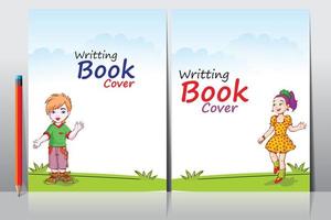 School Writing book cover design vector