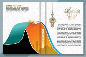 Islamic book cover, arabic background vector