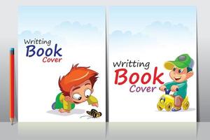 School Writing book cover design vector