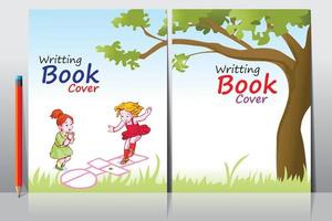 School Writing book cover design vector