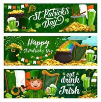 banners de vacaciones del día de san patricio vector