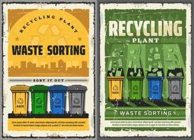 Wastes sorting and garbage recycling vector